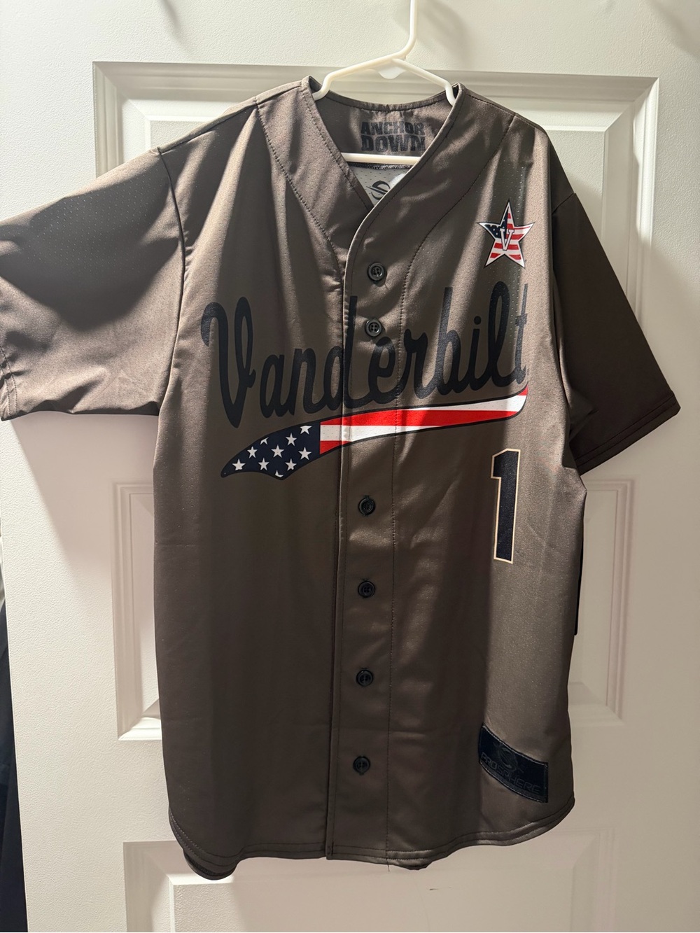 NWT ProSphere Vanderbilt Military Appreciation Baseball Jersey Youth L
